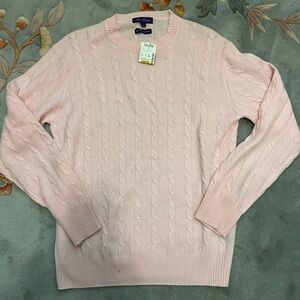 Alan Flusser Light Pink Crewneck Sweater- 100% Cashmere